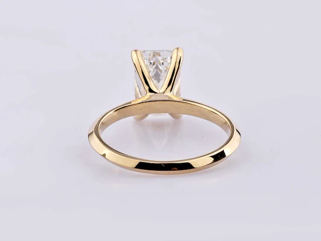14 kt geelgouden ring met 3,07 cts laboratoriumgekweekte diamant - afbeelding 7 van  9