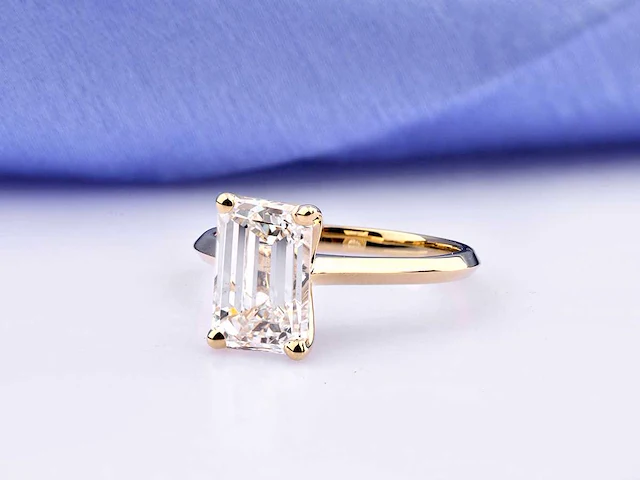 14 kt geelgouden ring met 3,07 cts laboratoriumgekweekte diamant - afbeelding 9 van  9