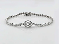 14 kt witgouden armband met 2,97 cts laboratoriumgekweekte diamant
