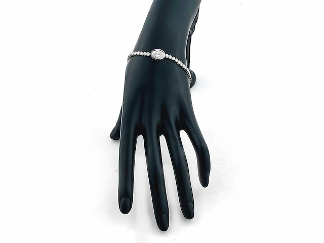 14 kt witgouden armband met 2,97 cts laboratoriumgekweekte diamant - afbeelding 4 van  8