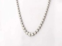 14 kt witgouden ketting met 5,16 cts laboratoriumgekweekte diamant