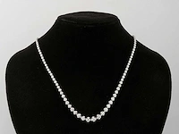 14 kt witgouden ketting met 5,16 cts laboratoriumgekweekte diamant - afbeelding 2 van  9