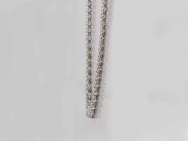 14 kt witgouden ketting met 5,16 cts laboratoriumgekweekte diamant - afbeelding 4 van  9