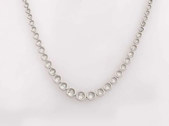 14 kt witgouden ketting met 5,16 cts laboratoriumgekweekte diamant - afbeelding 7 van  9