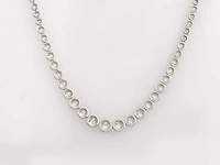 14 kt witgouden ketting met 5,16 cts laboratoriumgekweekte diamant - afbeelding 7 van  9