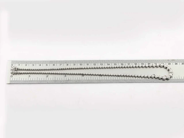 14 kt witgouden ketting met 5,16 cts laboratoriumgekweekte diamant - afbeelding 8 van  9