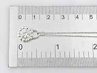 14 kt witgouden ketting met hanger en labgekweekte diamant - afbeelding 8 van  9