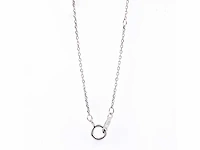 14 kt witgouden ketting met hanger en labgekweekte diamant - afbeelding 9 van  9
