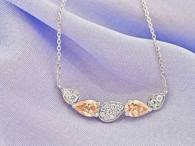 14 kt witgouden ketting met hanger van 1,33 cts laboratoriumgekweekte diamant - afbeelding 2 van  7