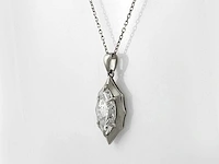 14 kt witgouden ketting met hanger van 2,01 cts laboratoriumgekweekte diamant - afbeelding 2 van  8