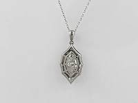 14 kt witgouden ketting met hanger van 2,01 cts laboratoriumgekweekte diamant - afbeelding 4 van  8