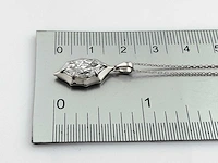 14 kt witgouden ketting met hanger van 2,01 cts laboratoriumgekweekte diamant - afbeelding 5 van  8