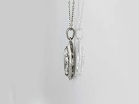 14 kt witgouden ketting met hanger van 2,01 cts laboratoriumgekweekte diamant - afbeelding 7 van  8