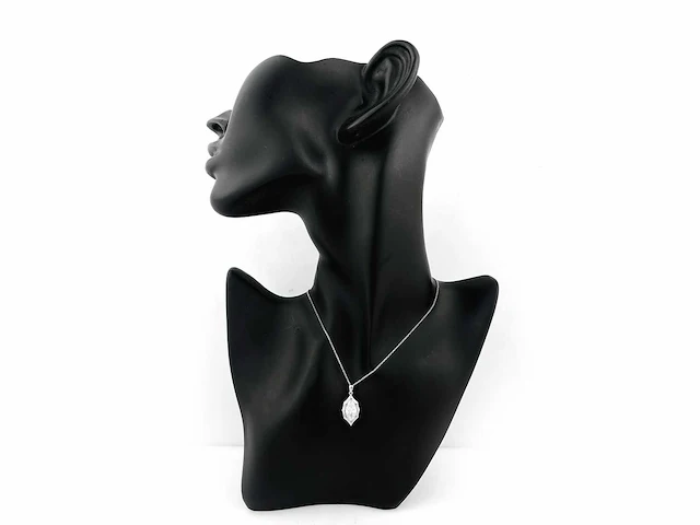 14 kt witgouden ketting met hanger van 2,01 cts laboratoriumgekweekte diamant - afbeelding 8 van  8
