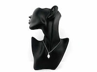 14 kt witgouden ketting met hanger van 2,01 cts laboratoriumgekweekte diamant - afbeelding 8 van  8