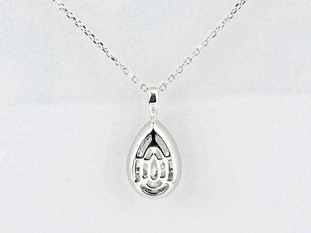 14 kt witgouden ketting met hanger van 2,01 cts laboratoriumgekweekte diamant - afbeelding 6 van  9