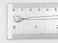 14 kt witgouden ketting met hanger van 2,01 cts laboratoriumgekweekte diamant - afbeelding 8 van  9