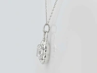 14 kt witgouden ketting met hanger van 2,04 cts laboratoriumgekweekte diamant - afbeelding 4 van  9