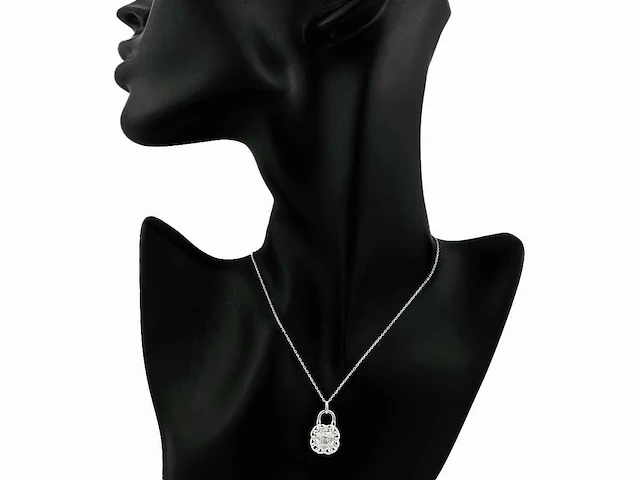 14 kt witgouden ketting met hanger van 2,04 cts laboratoriumgekweekte diamant - afbeelding 7 van  9