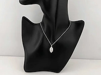 14 kt witgouden ketting met hanger van 2,09 cts en laboratoriumgekweekte diamant - afbeelding 7 van  9