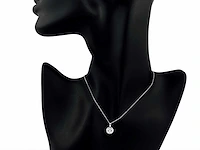 14 kt witgouden ketting met hanger van 2,10 cts en laboratoriumgekweekte diamant - afbeelding 7 van  9