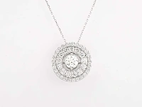 14 kt witgouden ketting met hanger van 2,57 cts laboratoriumgekweekte diamant