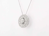 14 kt witgouden ketting met hanger van 2,57 cts laboratoriumgekweekte diamant - afbeelding 2 van  8