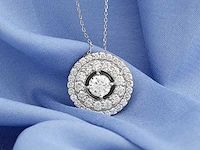 14 kt witgouden ketting met hanger van 2,57 cts laboratoriumgekweekte diamant - afbeelding 4 van  8