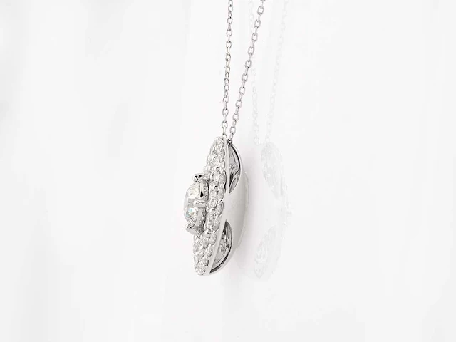 14 kt witgouden ketting met hanger van 2,57 cts laboratoriumgekweekte diamant - afbeelding 6 van  8