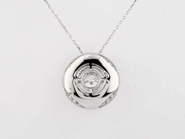 14 kt witgouden ketting met hanger van 2,57 cts laboratoriumgekweekte diamant - afbeelding 7 van  8