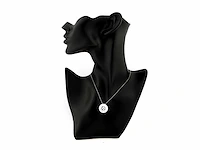 14 kt witgouden ketting met hanger van 2,57 cts laboratoriumgekweekte diamant - afbeelding 8 van  8