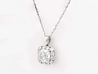 14 kt witgouden ketting met hanger van 2,67 cts laboratoriumgekweekte diamant - afbeelding 2 van  8