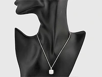 14 kt witgouden ketting met hanger van 2,67 cts laboratoriumgekweekte diamant - afbeelding 4 van  8