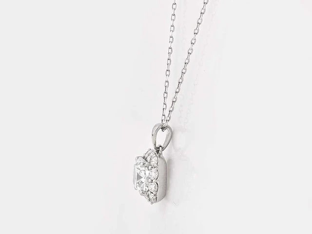 14 kt witgouden ketting met hanger van 2,67 cts laboratoriumgekweekte diamant - afbeelding 6 van  8