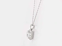 14 kt witgouden ketting met hanger van 2,67 cts laboratoriumgekweekte diamant - afbeelding 6 van  8