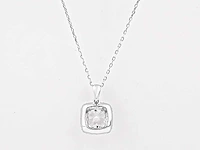 14 kt witgouden ketting met hanger van 2,67 cts laboratoriumgekweekte diamant - afbeelding 7 van  8