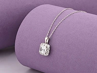 14 kt witgouden ketting met hanger van 2,67 cts laboratoriumgekweekte diamant - afbeelding 8 van  8