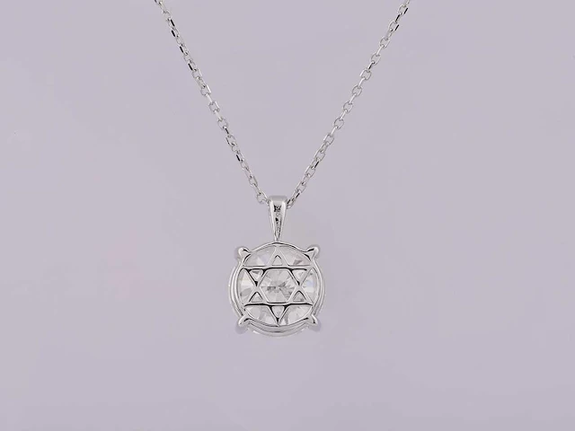 14 kt witgouden ketting met hanger van 3,11 cts laboratoriumgekweekte diamant - afbeelding 5 van  8
