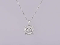 14 kt witgouden ketting met hanger van 3,11 cts laboratoriumgekweekte diamant - afbeelding 5 van  8