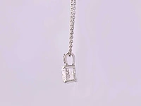 14 kt witgouden ketting met hanger van 3,11 cts laboratoriumgekweekte diamant - afbeelding 7 van  8