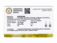 14 kt witgouden oorbel met 1,90 cts laboratoriumgekweekte diamant - afbeelding 2 van  2
