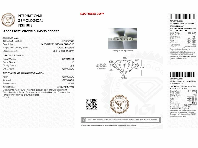 14 kt witgouden oorbel met 2,78 cts laboratoriumgekweekte diamant - afbeelding 3 van  8