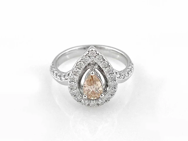 14 kt witgouden ring met 0,99 cts laboratoriumgekweekte diamant - afbeelding 8 van  9