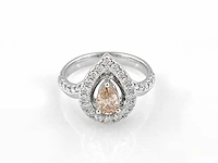 14 kt witgouden ring met 0,99 cts laboratoriumgekweekte diamant