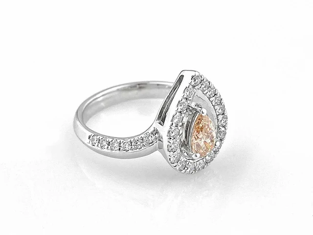 14 kt witgouden ring met 0,99 cts laboratoriumgekweekte diamant - afbeelding 1 van  9