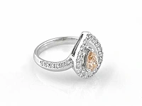 14 kt witgouden ring met 0,99 cts laboratoriumgekweekte diamant - afbeelding 1 van  9