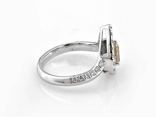 14 kt witgouden ring met 0,99 cts laboratoriumgekweekte diamant - afbeelding 2 van  9