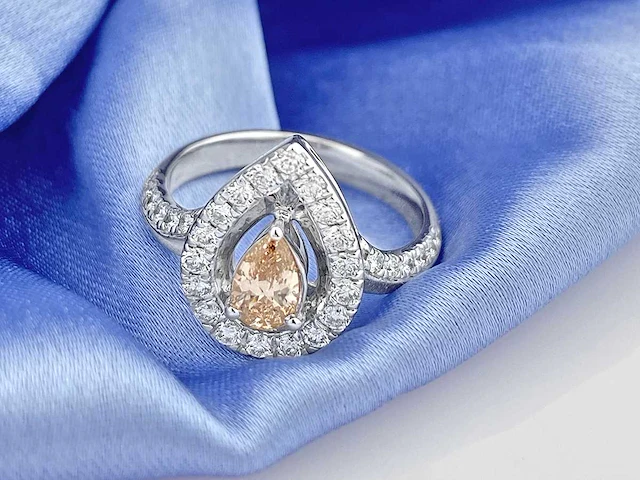 14 kt witgouden ring met 0,99 cts laboratoriumgekweekte diamant - afbeelding 5 van  9