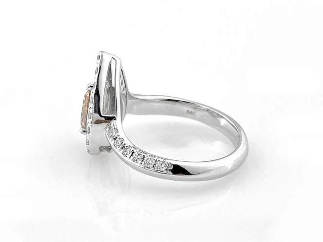 14 kt witgouden ring met 0,99 cts laboratoriumgekweekte diamant - afbeelding 6 van  9