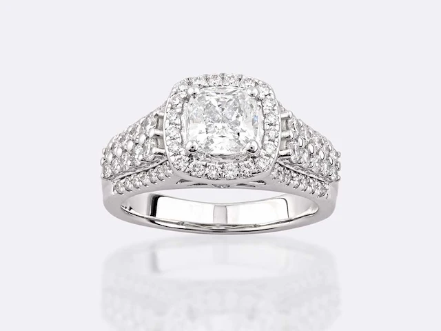 14 kt witgouden ring met 1,97 cts laboratoriumgekweekte diamant - afbeelding 5 van  6